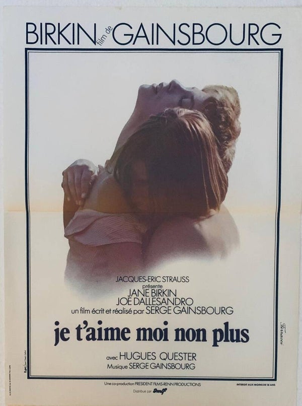 Affiche Cinéma Ancienne Je t'aime moi non plus 1976 Birkin Gainsbourg | The Collector