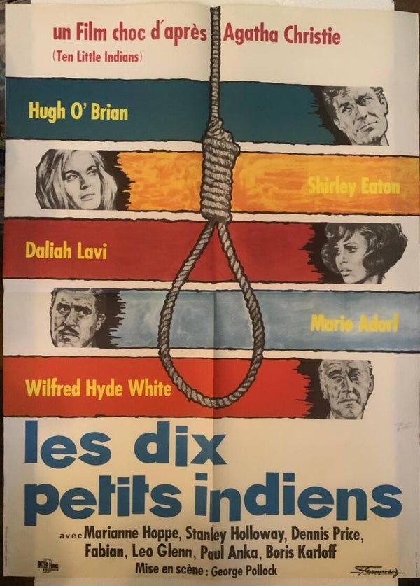 Affiche Cinéma Ancienne Les Dix Petits Indiens 1965 Variante Portraits Agatha Christie | The Collector