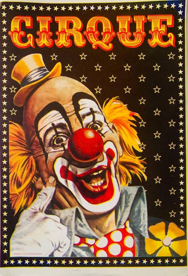 Affiche Ancienne Cirque Vintage 1960 Clown / Authentic French Circus Poster | The Collector