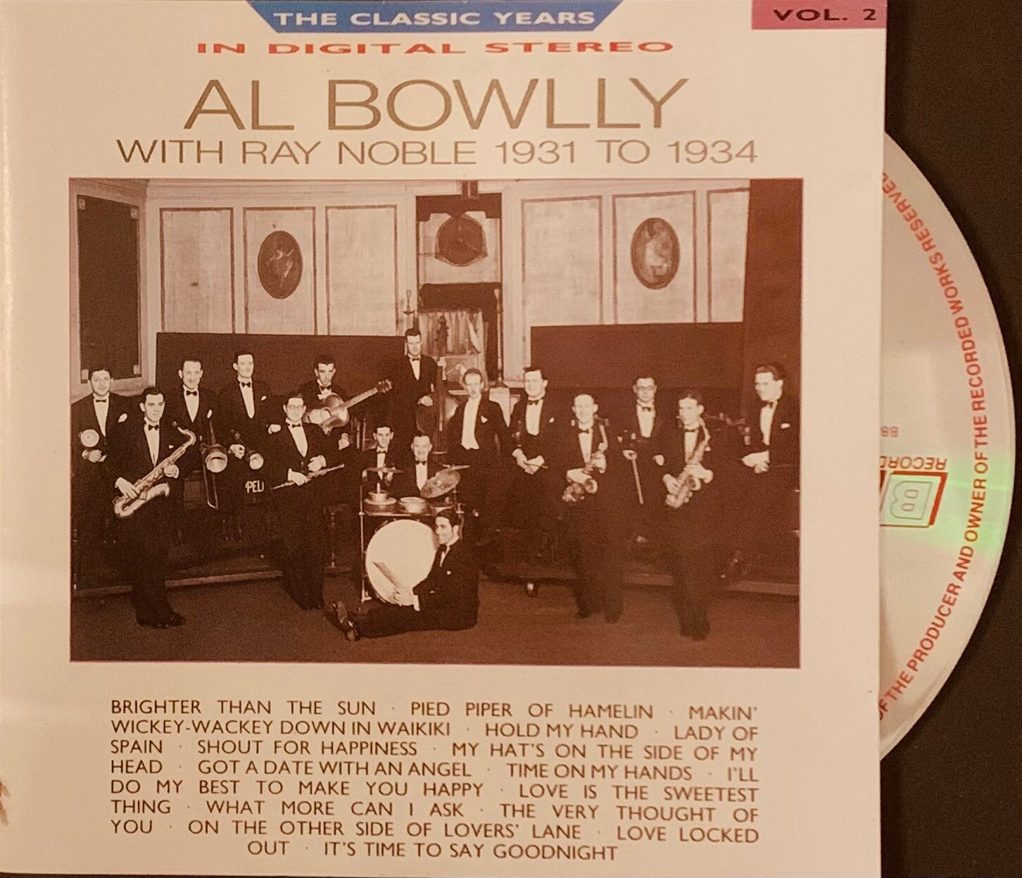 CD Al Bowlly with Ray Noble 1931 to 1934 – The Classic Years Vol. 2