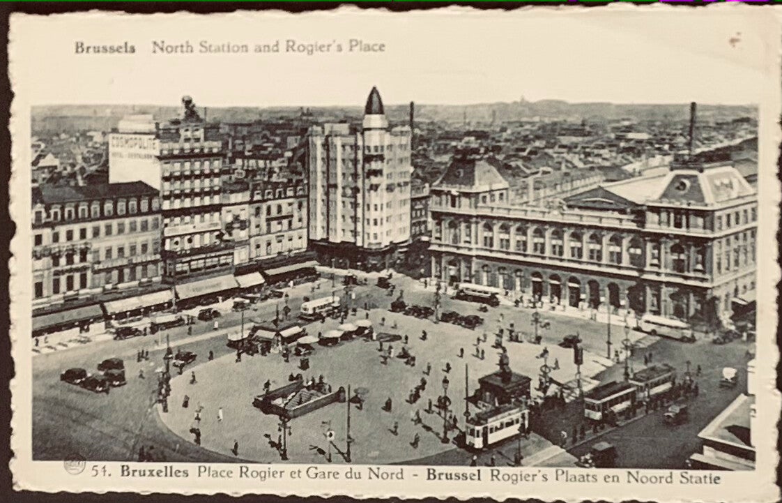 CPA Bruxelles Place Rogier et Gare du Nord