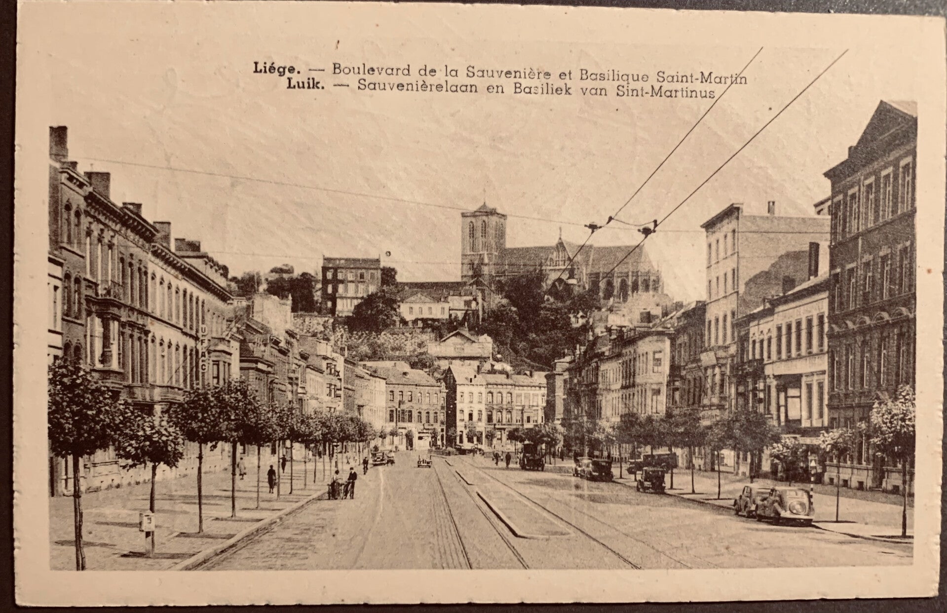CPA Liège Boulevard de la Sauvenière et Basilique Saint Martin