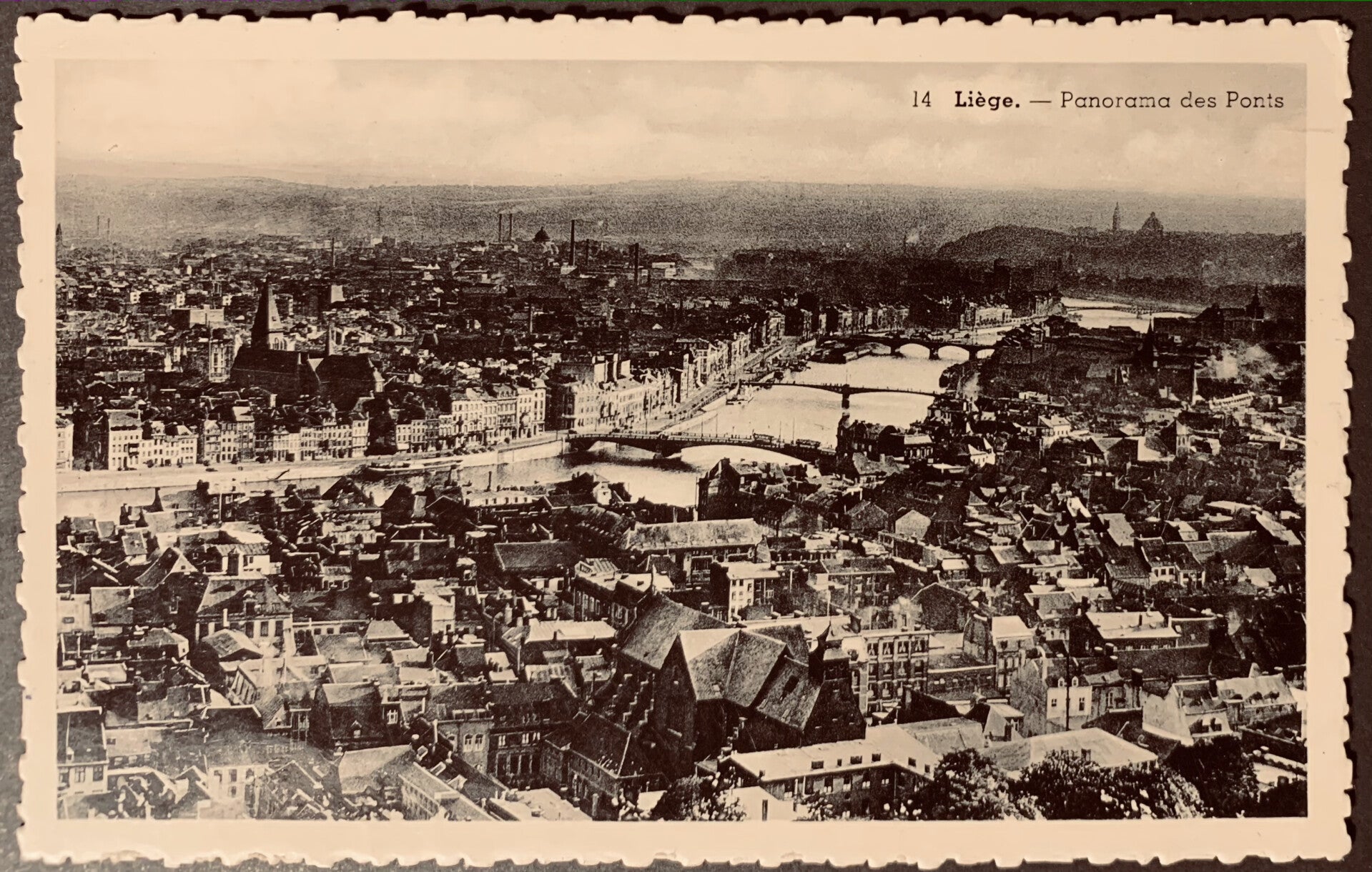 CPA Liége Panorama des Ponts