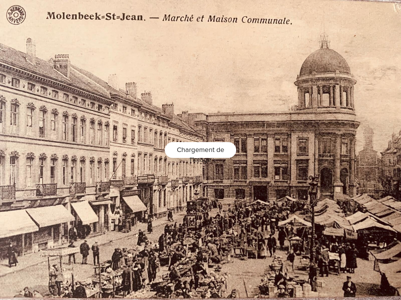 🇧🇪 CPA Molenbeek-St-Jean Marché Maison Communale Bruxelles Postcard Vintage