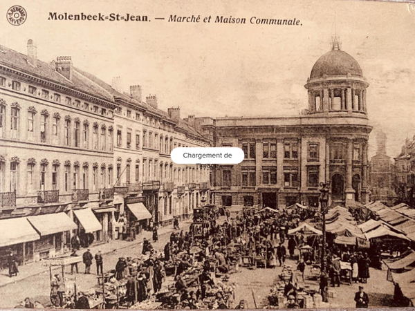 🇧🇪 CPA Molenbeek-St-Jean Marché Maison Communale Bruxelles Postcard Vintage