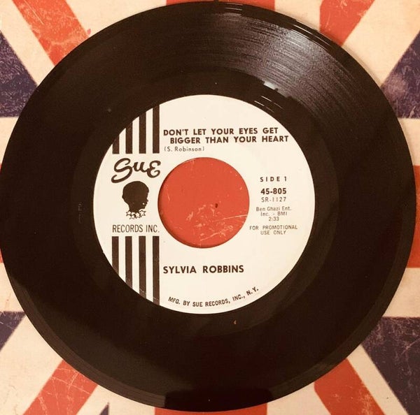 🇺🇸 SYLVIA ROBBINS – Don't Let Your Eyes Get Bigger Than Your Heart / From The Beginning [7"] [Sue Records Inc.] [US PROMO] [VG+] [NORTHERN SOUL / BELGIUM POPCORN] THE COLLECTOR