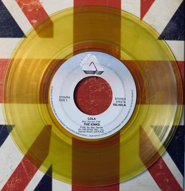 🔲 THE KINKS Lola 7" Yellow Vinyl 1980 Arista ORIGINAL Translucent Excellent (EX) THE COLLECTOR