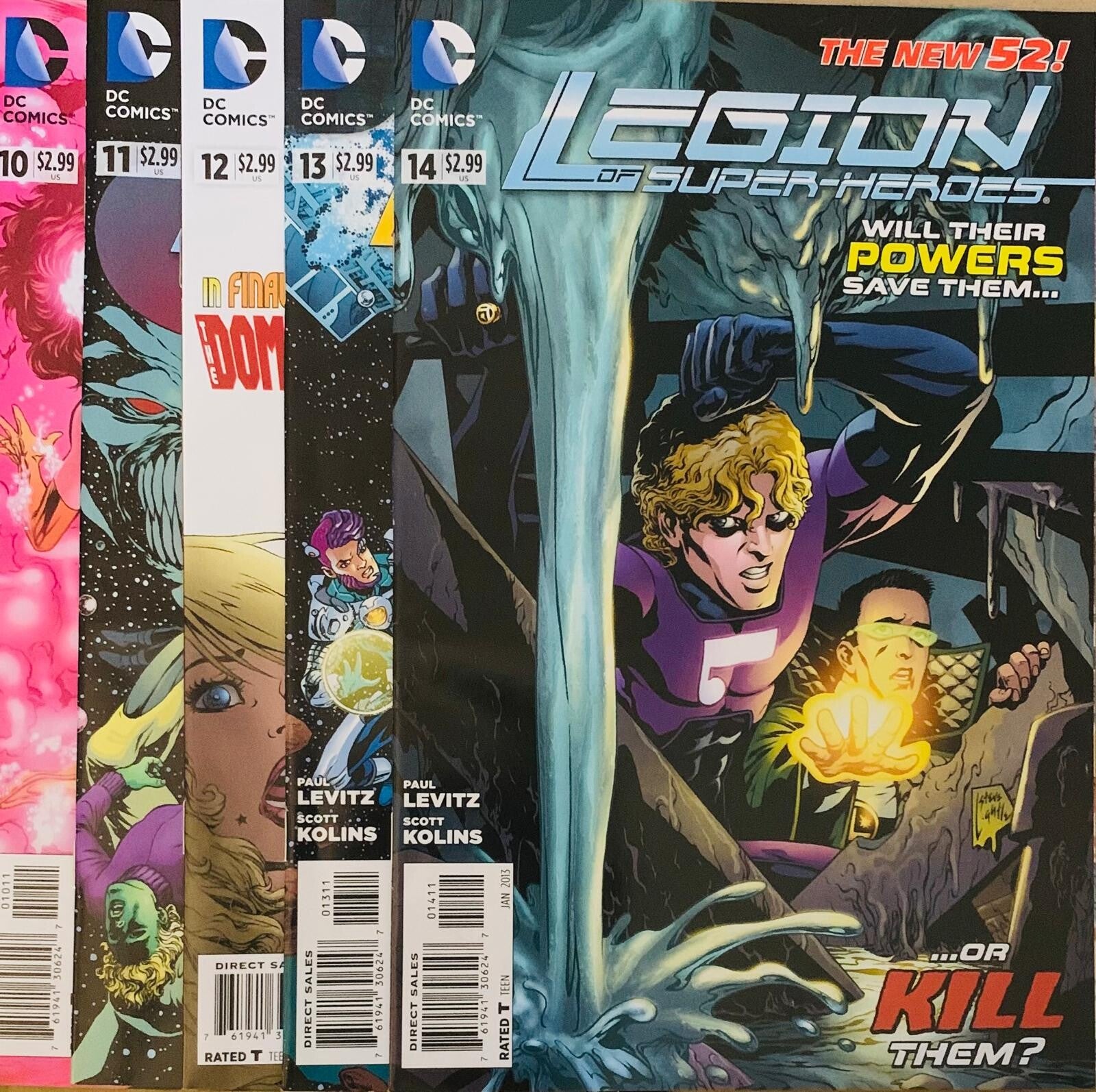 🇺🇸 💿 LEGION OF SUPER-HEROES The New 52! #10-14 Comic Lot 2012 DC Comics NM THE COLLECTOR