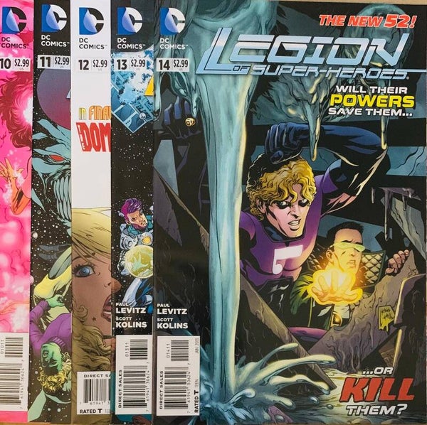🇺🇸 💿 LEGION OF SUPER-HEROES The New 52! #10-14 Comic Lot 2012 DC Comics NM THE COLLECTOR