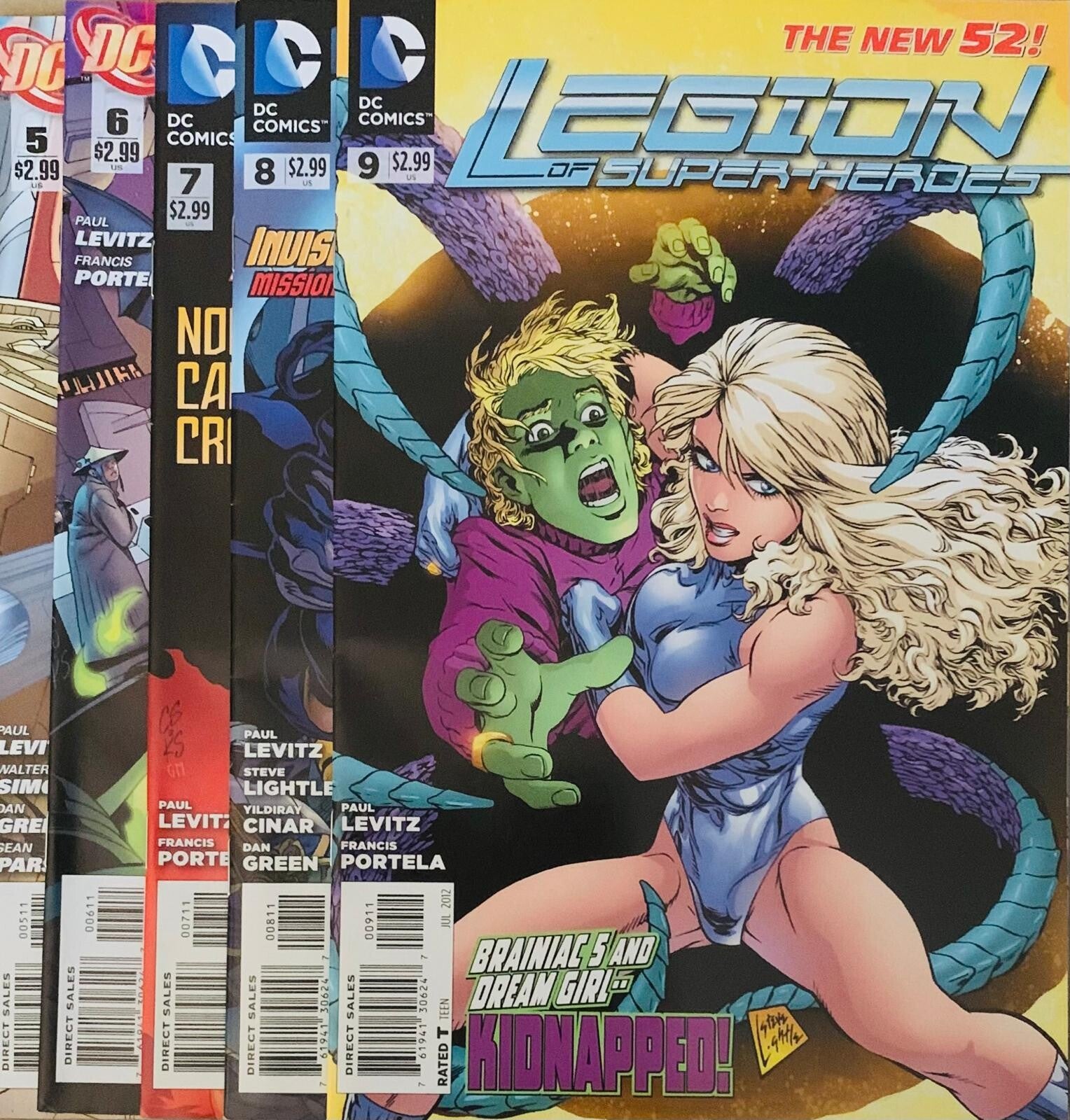 🇺🇸 💿 LEGION OF SUPER-HEROES The New 52! #5-9 Comic Lot 2012 DC Comics NM THE COLLECTOR