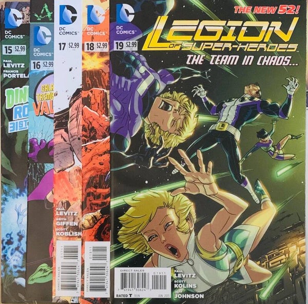 🇺🇸 💿 LEGION OF SUPER-HEROES The New 52! #15-19 Comic Lot 2013 DC Comics NM THE COLLECTOR