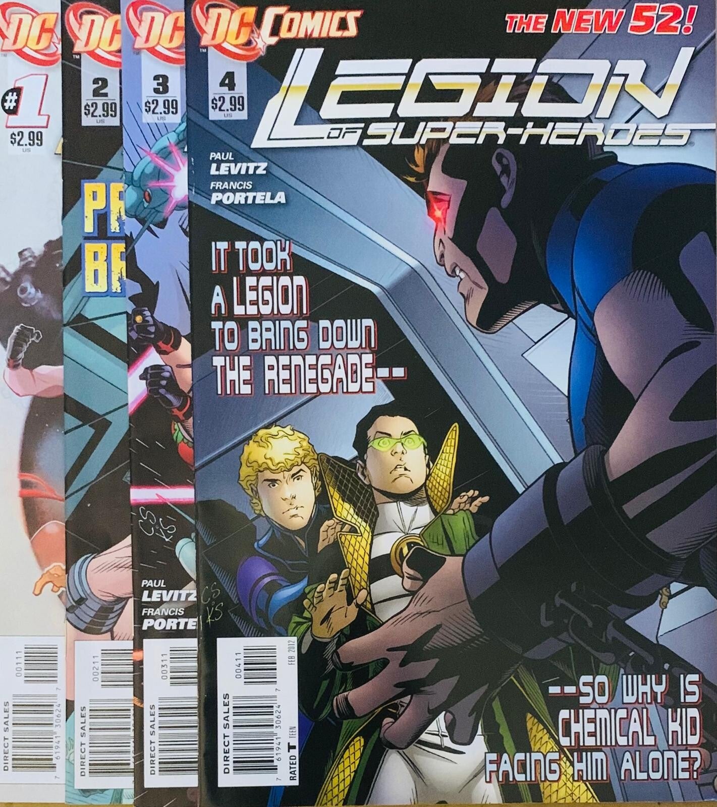 🇺🇸 💿 LEGION OF SUPER-HEROES The New 52! #1-4 Comic Lot 2011 DC Comics NM THE COLLECTOR