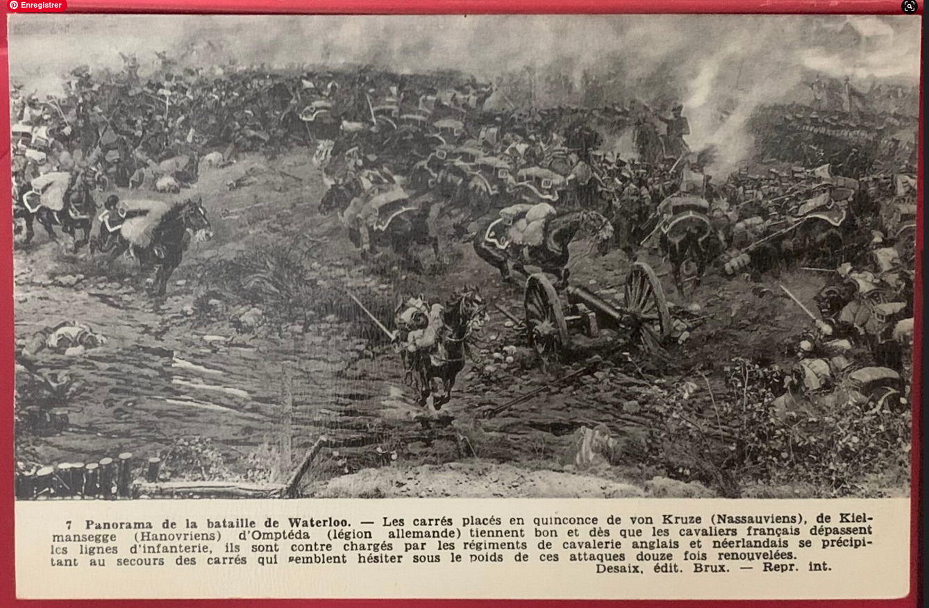 🇧🇪 BATAILLE DE WATERLOO – Les Carrés en Quinconce de von Kruze (No. 7) | Carte Postale Historique d'Époque