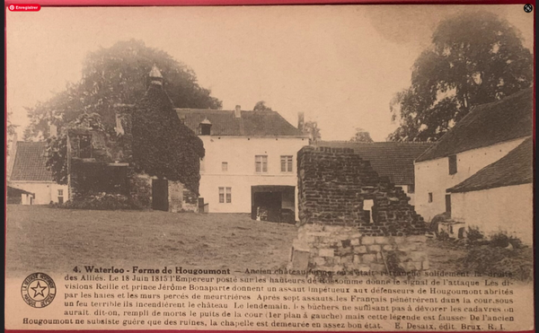 🇧🇪 BATAILLE DE WATERLOO – Ferme de Hougoumont (No. 4) | Carte Postale Historique d'Époque