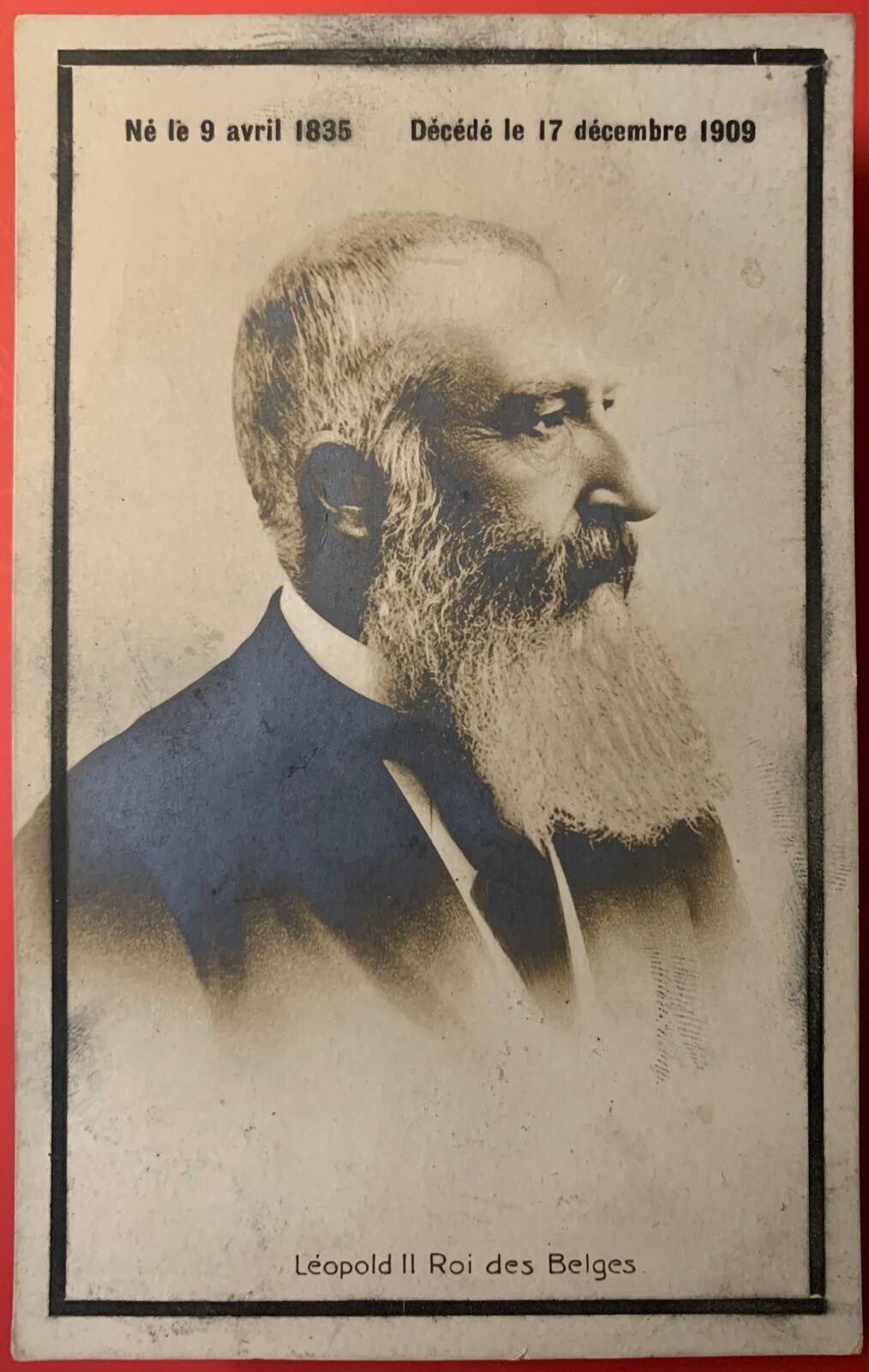 🇧🇪 BELGIUM – King Leopold II In Memoriam (1835-1909) | Rare Historical Death Postcard