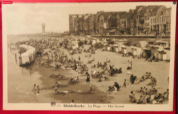 🇧🇪 MIDDELKERKE – La Plage / Het Strand (No. 55) | Verso Écrit et Timbré d'Époque