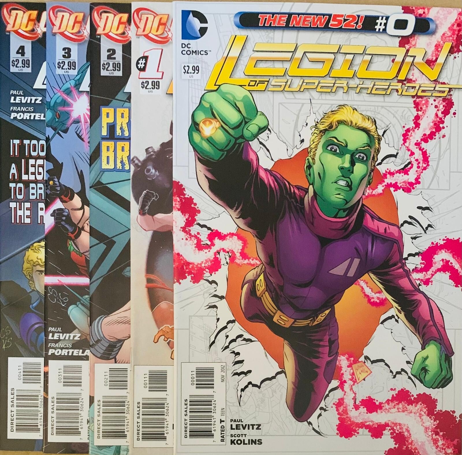 🇺🇸  LEGION OF SUPER-HEROES The New 52! #0-4 Comic Book Lot 2012 DC Comics Near Mint (NM) THE COLLECTOR