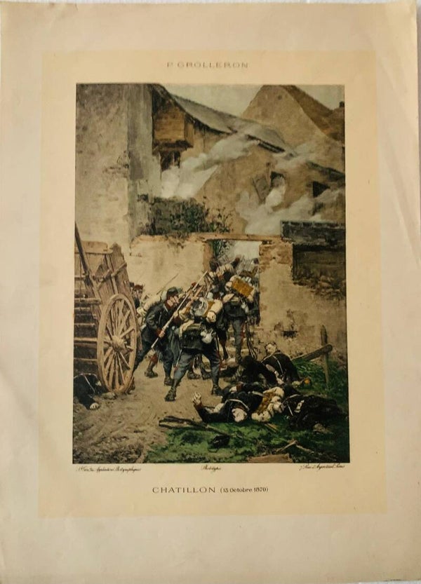 🇫🇷 Gravure 1870 Châtillon Paul Grolleron Guerre / Antique Military Print | The Collector