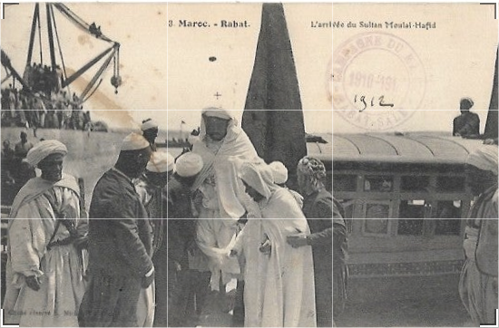 CPA MAROC RABAT L'Arrivée du Sultan Moulay-Hafid Maurel n°3 Rare 1912 TBE