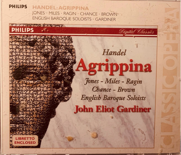 coffret de 3 CD de l'opéra Agrippina de Georg Friedrich Haendel,  English Baroque Soloists  de John Eliot Gardiner