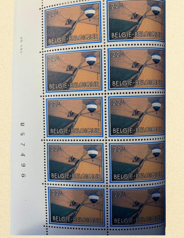 Tmbres belges de 1983 célèbrent le 200e anniversaire de l'invention de la montgolfière.