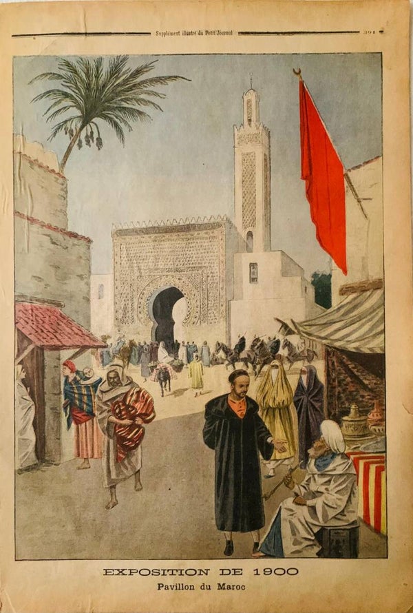 🇲🇦 Pavillon du Maroc Exposition Universelle 1900 Gravure Art | The Collector