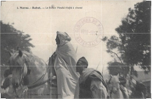 CPA MAROC RABAT Sultan Moulay-Hafid à cheval Phototypie E. Maurel Rare 1910