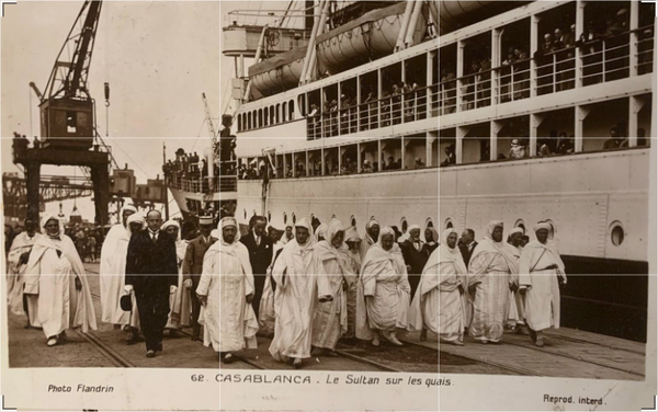 CPA MAROC CASABLANCA Le Sultan Sidi Mohammed sur les quais Photo Flandrin n°62