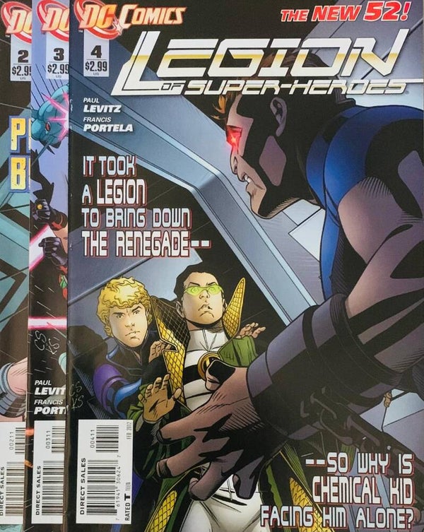🇺🇸 💿 LEGION OF SUPER-HEROES The New 52! #2-4 Comic Lot 2011 DC Comics NM THE COLLECTOR