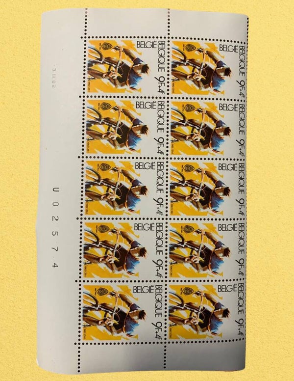 Cyclisme - Sport timbres de collection belges 1982