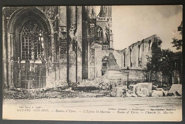 Ypres - Les ruines de l'église Saint-Martin- BELGIUM Postcard