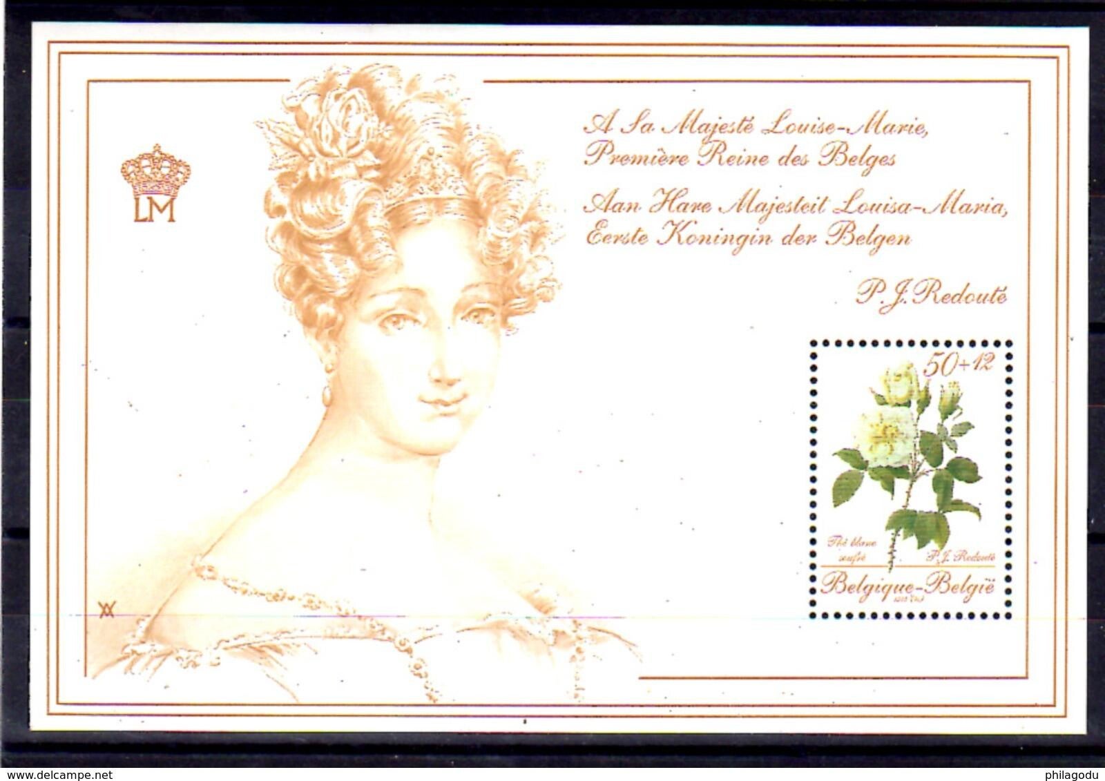 Philatélique belge  Louise-Marie d'Orléans