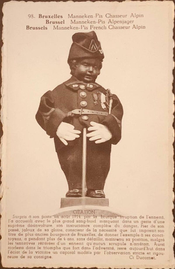 carte postale d'archive  Manneken-Pis Chasseur Alpin