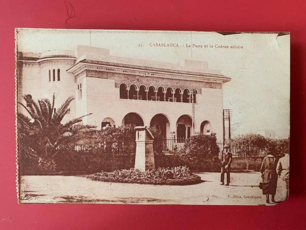 🇲🇦 CASABLANCA – La Poste et le Cadran solaire (N° 35) [Carte Postale Ancienne] [Sépia] [ORIGINAL] THE COLLECTOR