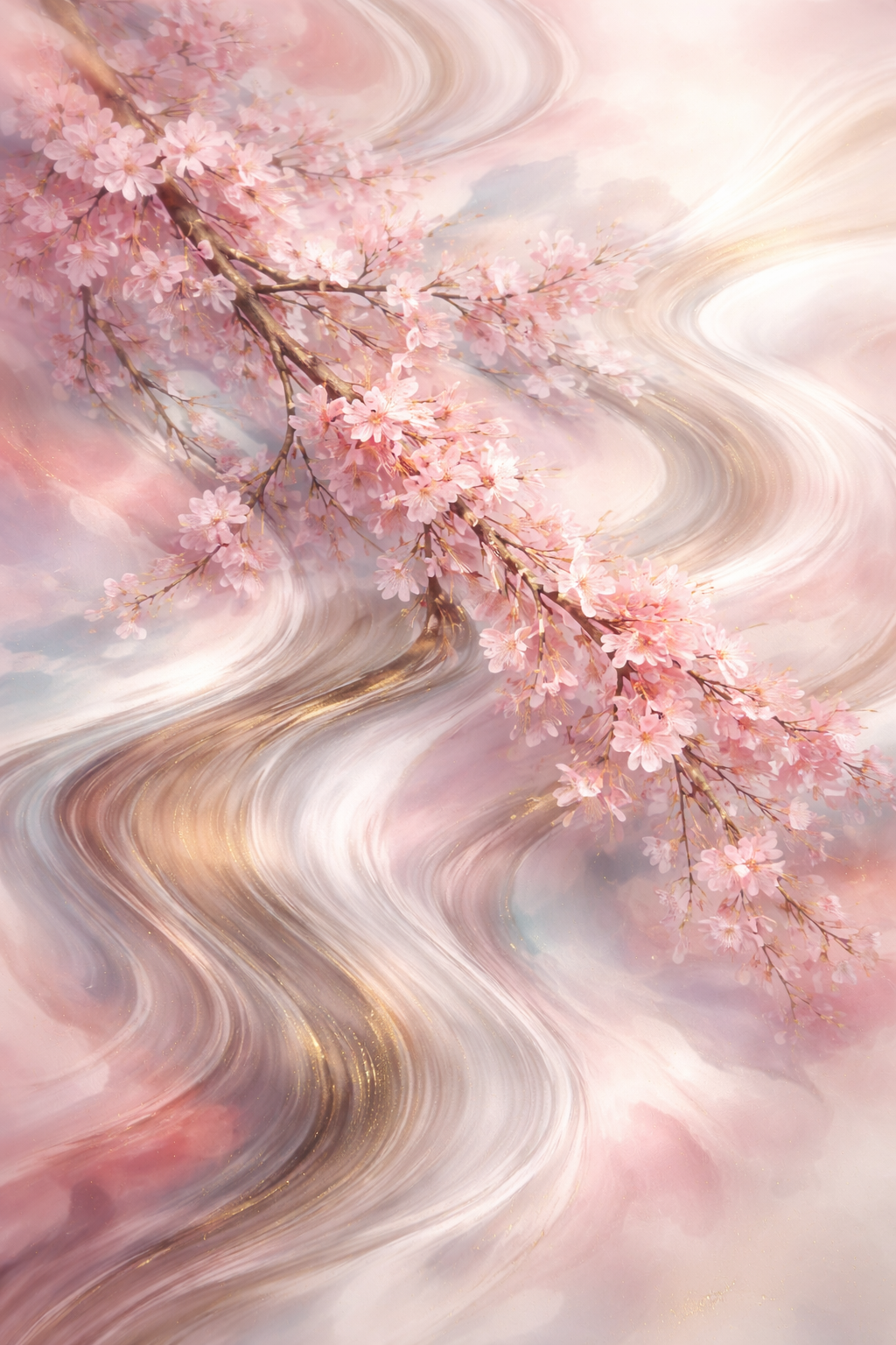 Scarf eye soothing cherry Blossom in Silk