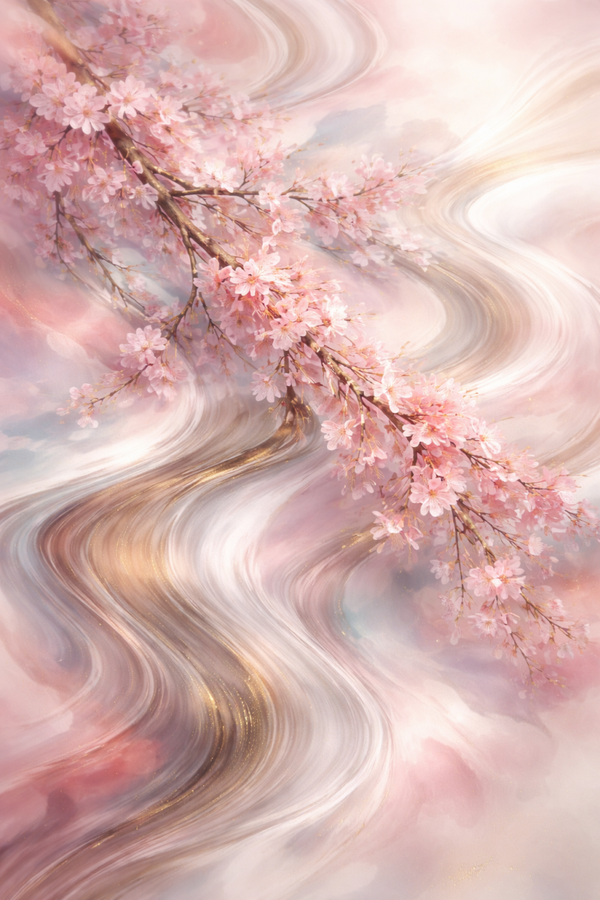 Scarf eye soothing cherry Blossom in Silk