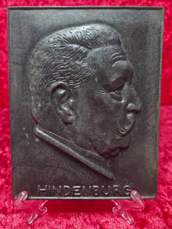 gietijzeren plaquette paul von hindenburg