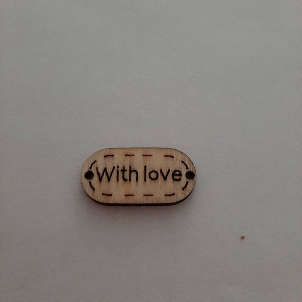 Houten label with love blank