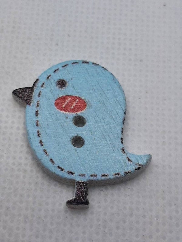 Knoop vogel 20 x 25 blauw