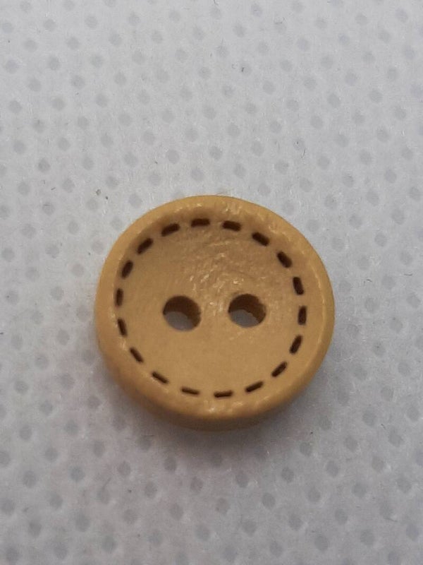 Knoop 10 mm  hout met stikrand blank