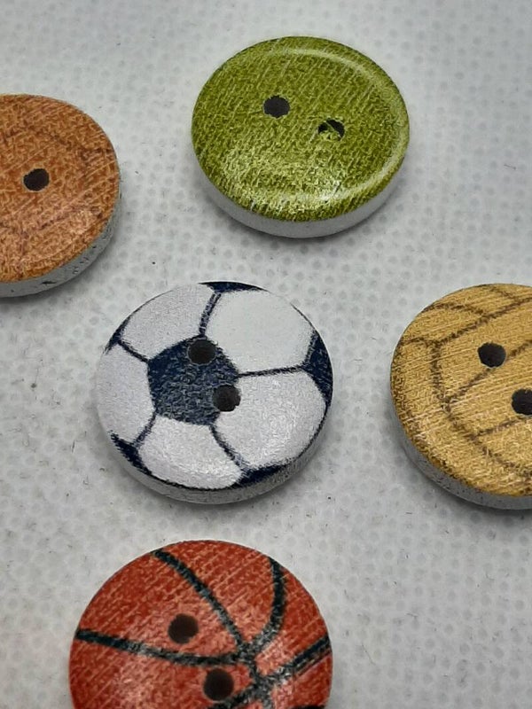 Knoop 15 mm plastic sport assorti (5 stuks)