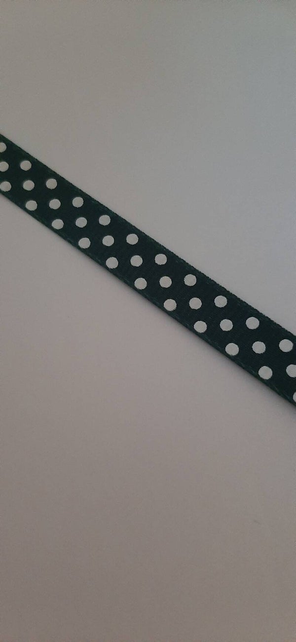 18a.  Lint donker groen witte stip 10 mm   