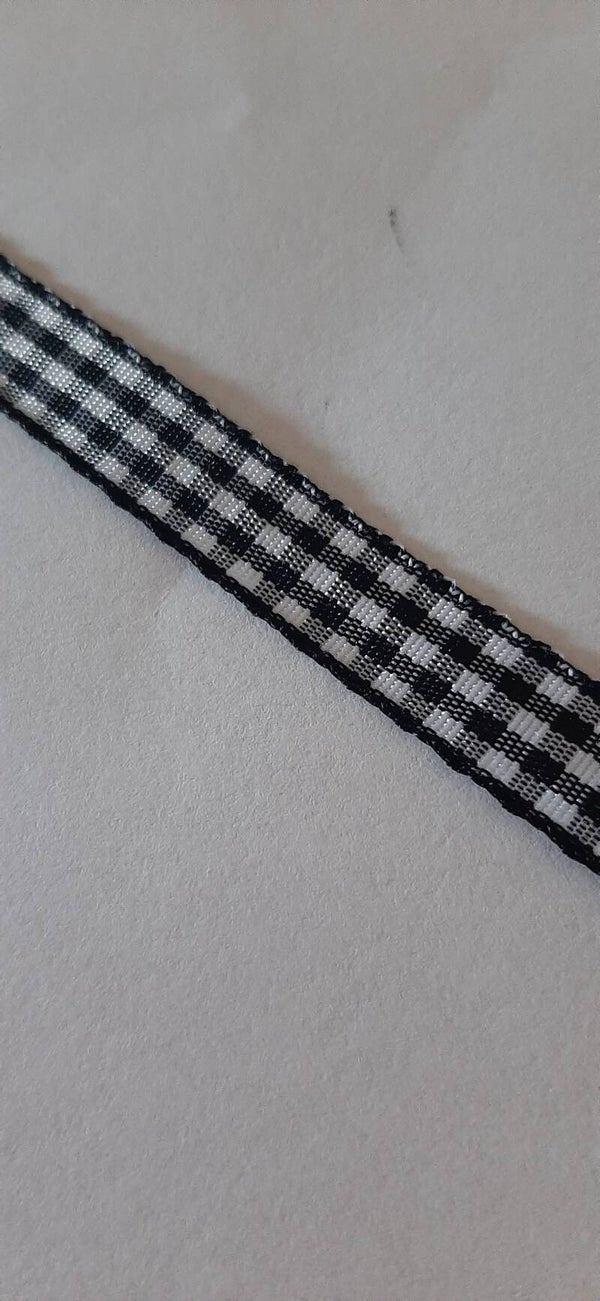 38. Lint zwart wit ruit 10 mm   