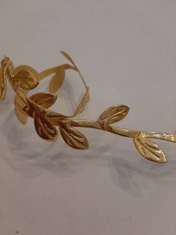 Zijde bladvormig lint goud