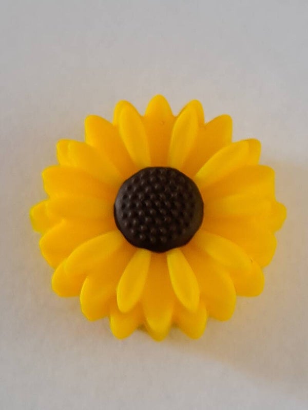 Siliconen kraal chrysant 22 mm geel