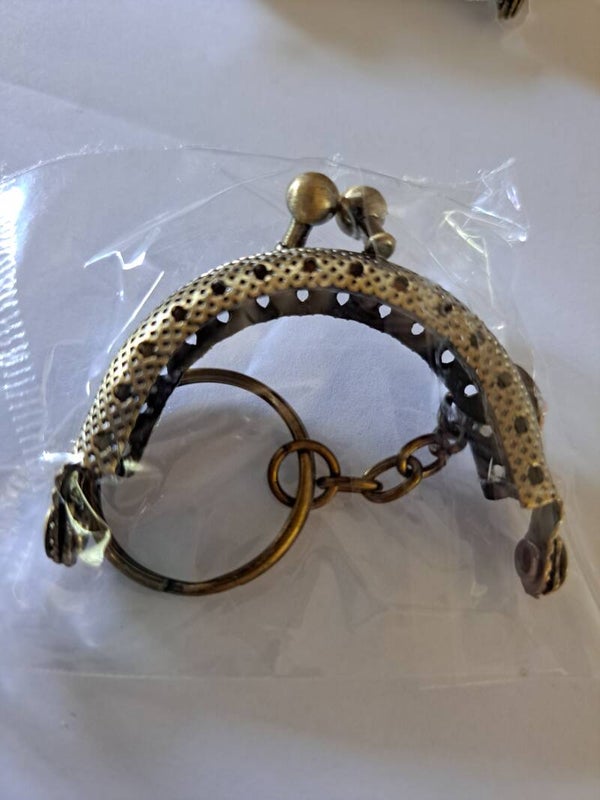Portemonnee sluiting sleutelring 5 cm brons