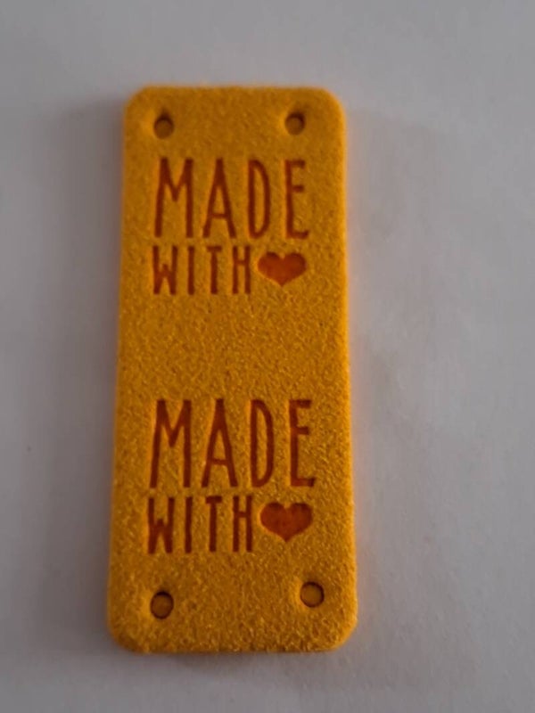 Label made with love geel