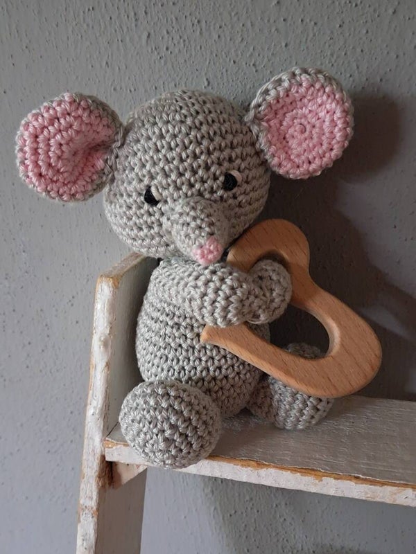 Knuffelbijtring muis