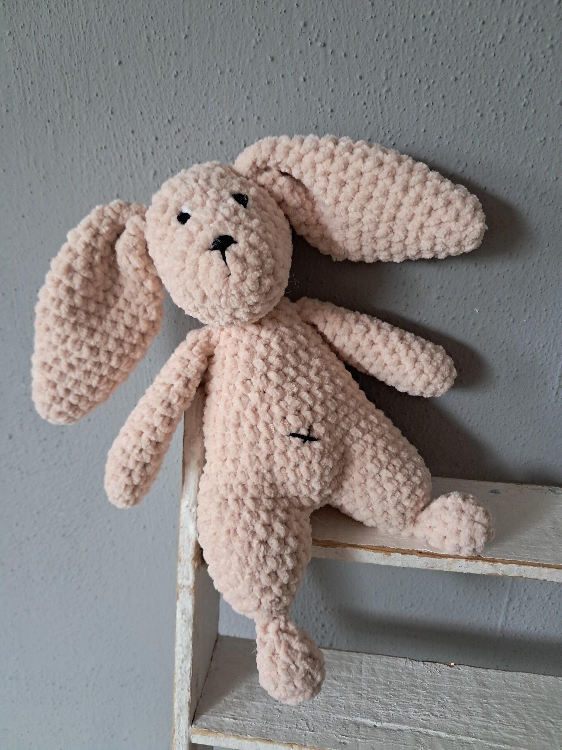 Newborn knuffel konijn licht roze