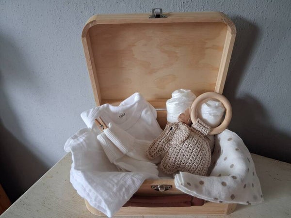 Kado koffer hout beige olifant